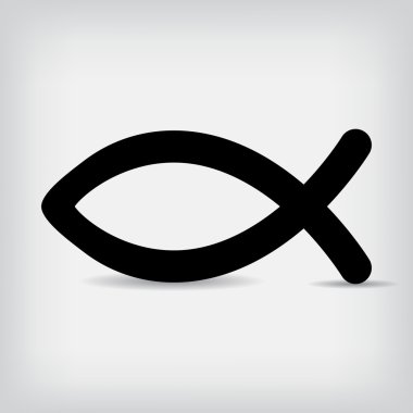 Simge vektör çizim gölge ile balık