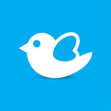 Kuş simge vektör çizim gölge ile