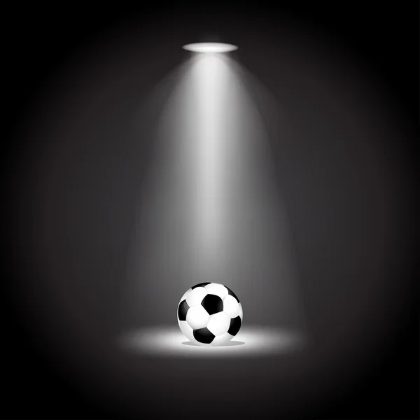 Футбольный мяч под светом векторной иллюстрации — стоковый вектор
