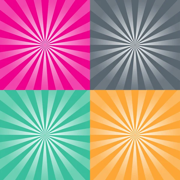 Set of four retro background vector illustration — Stock Vector