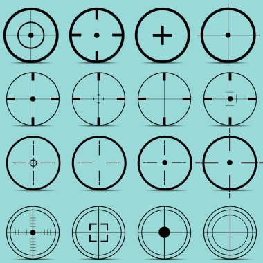 Set of different sights on a turquoise background vector