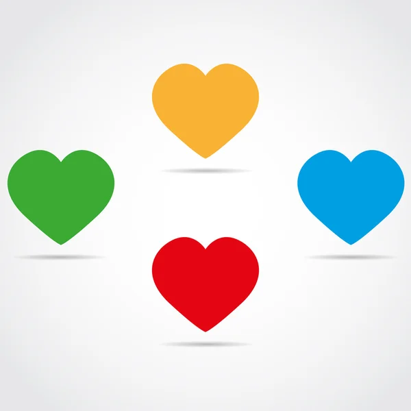 Barevné ikony jednoduché srdeční vektor — Stockový vektor