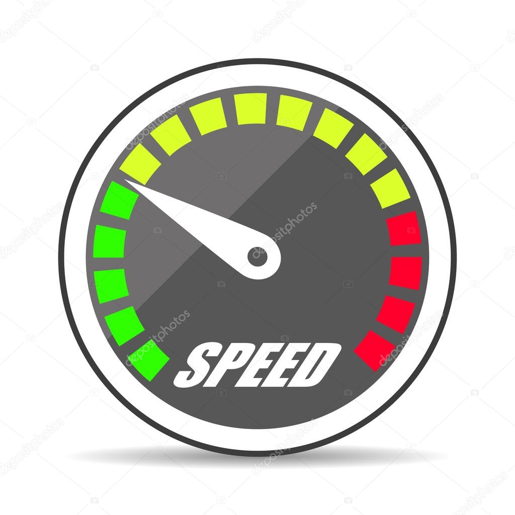 icon speedometer with shadow vector illustration