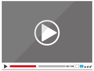 Video oynatıcı web için şık ve illüstrasyon vektör