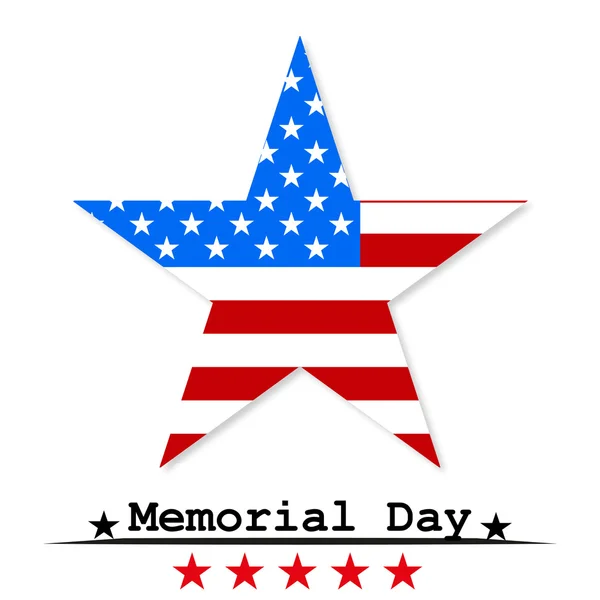 Αστέρι εικονογράφηση φορέας σημαία ΗΠΑ ημέρα μνήμης — Διανυσματικό Αρχείο