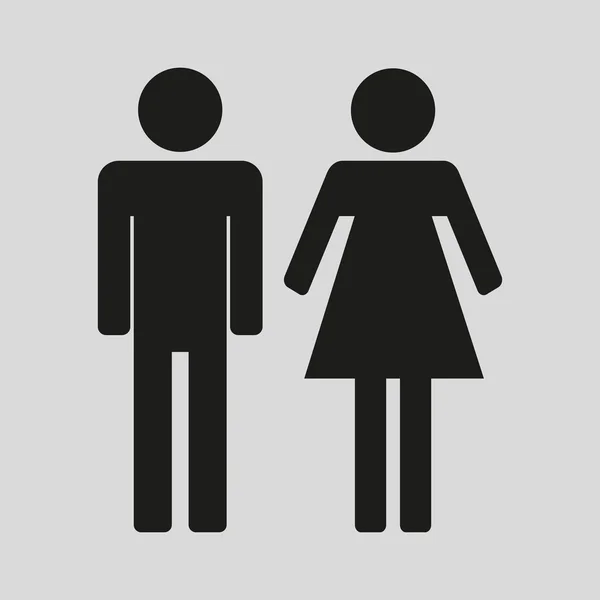 Man vrouw pictogram vectorillustratie met grijze achtergrond — Stockvector