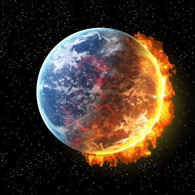 Yangın yangın vektör çizim, Nasa tarafından döşenmiş bu vektör unsurları ile uzaydan görünümü