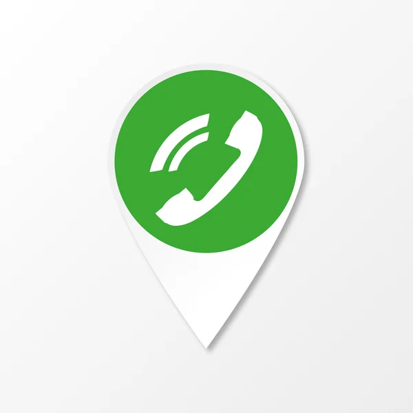 L'icône du téléphone vert l'étiquette vectorielle illustration — Image vectorielle
