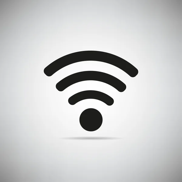 Ícone de Wifi na ilustração vetorial de fundo cinza —  Vetores de Stock