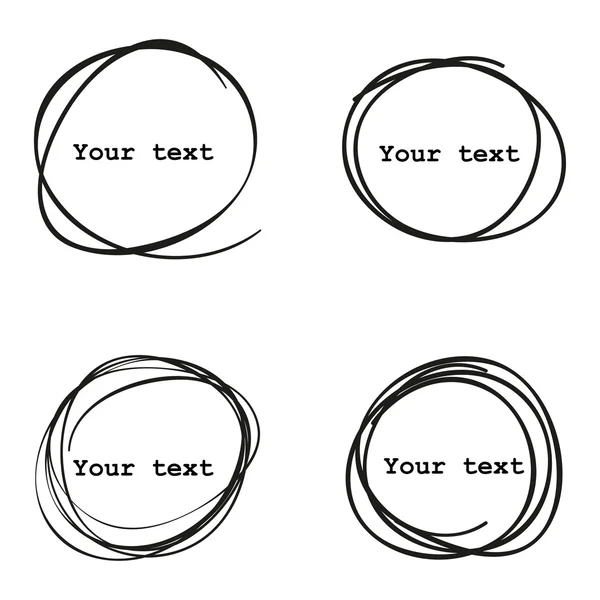Набір з 4 намальованих коло рукописних скриптів, дизайн векторних елементів — стоковий вектор