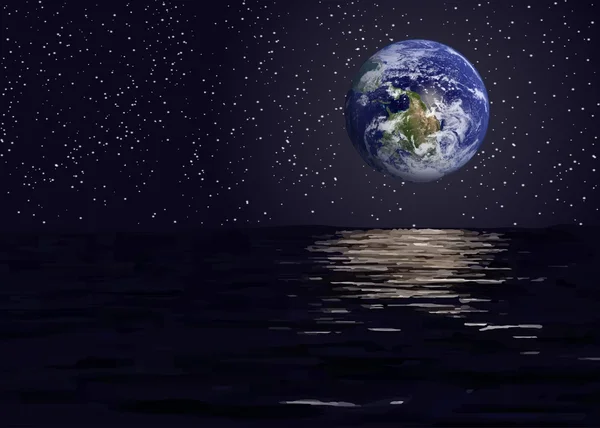Gezegen Dünya'dan alan deniz manzarası. Nasa tarafından döşenmiş bu vektör unsurları