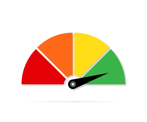 Icône ou signe avec flèche, illustration vectorielle de jauge colorée — Image vectorielle
