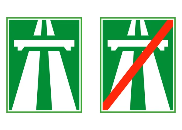Highway tecken, motorvägen slutet vektor illustration — Stock vektor