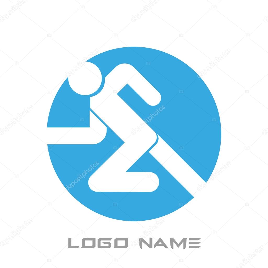 Running Man Icon logo vector name