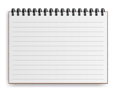 Gölge ile boş gerçekçi spiral defter