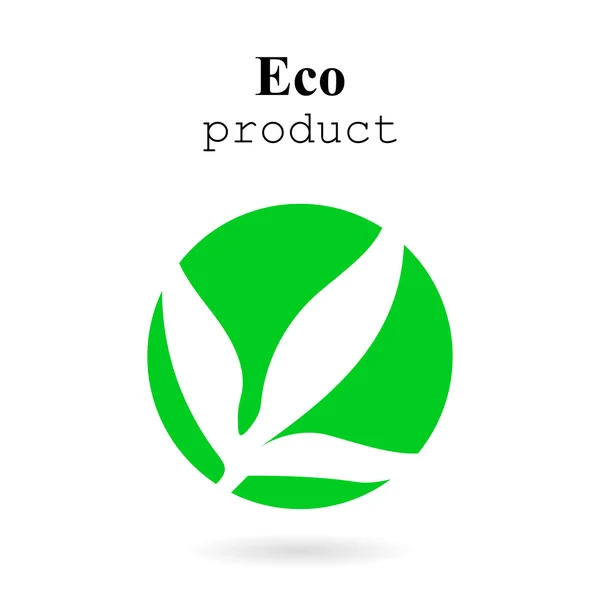 Logo de producto ecológico con sombra — Vector de stock