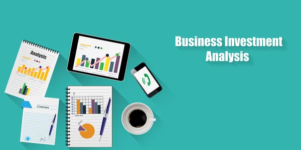 Analyse d'entreprise bannière d'investissement — Image vectorielle