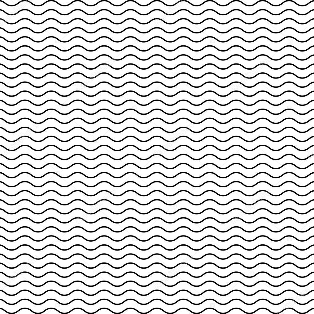 Black seamless wavy line pattern