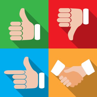 set of different hand gestures clipart