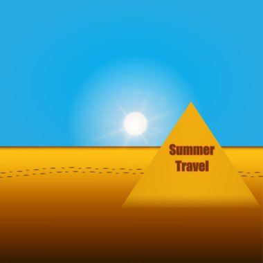 Yaz seyahat illüstrasyon piramit