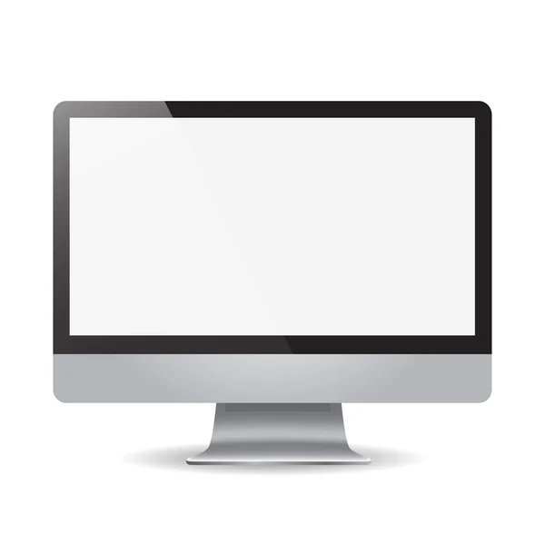 Monitor con sombra sobre fondo gris ilustración — Archivo Imágenes Vectoriales