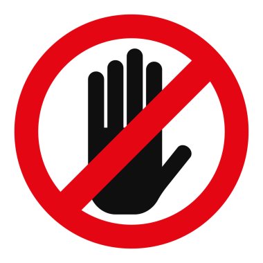 Red stop hand sign clipart