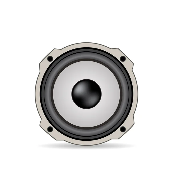 Audio speaker isolated with shadow — Stock Vector