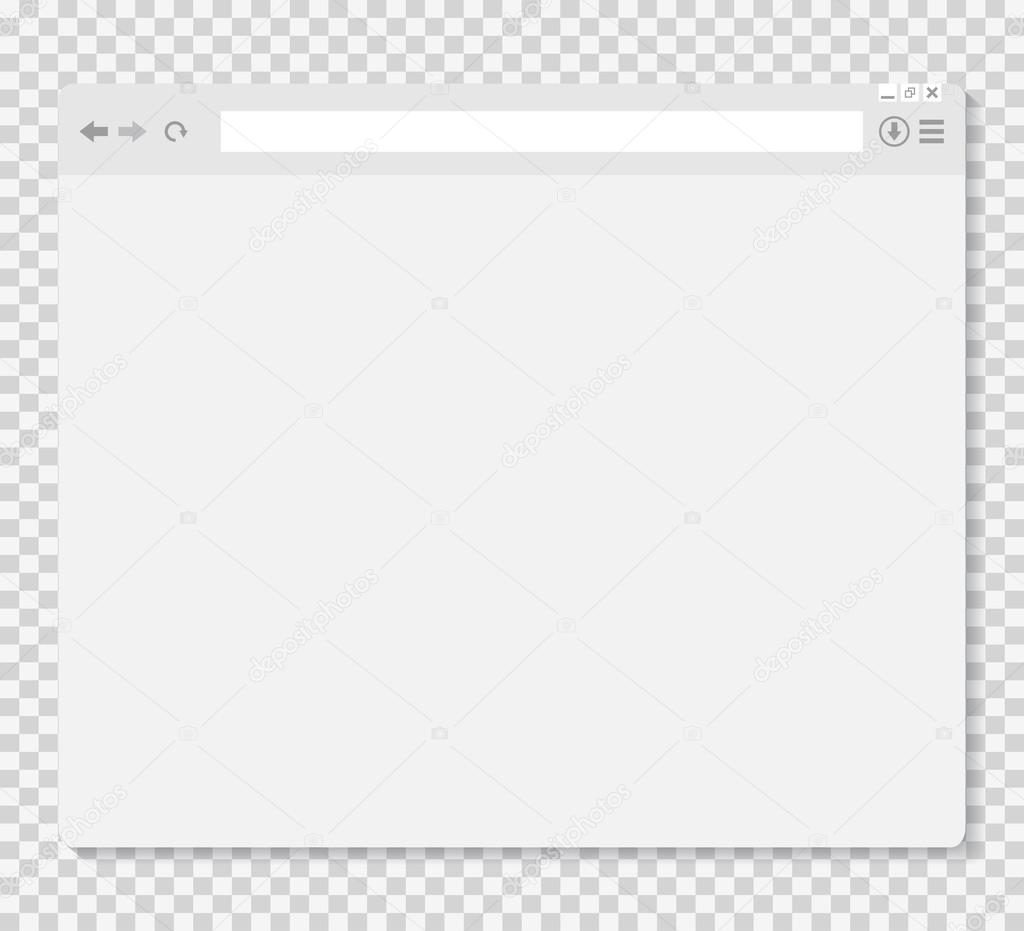 Opened browser window template