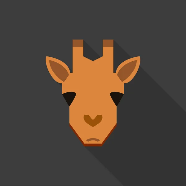 Girafe visage style plat icône logo — Image vectorielle