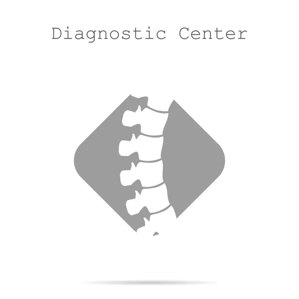 Logo Diagnosezentrum mit Schatten — Stockvektor