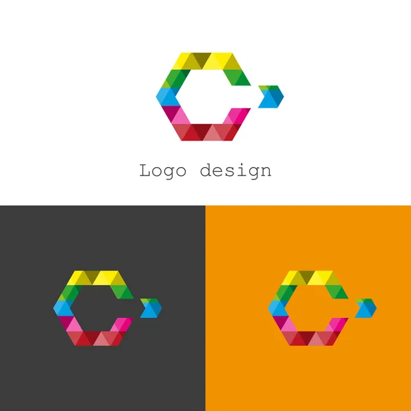 Folleto de diseño del logotipo c — Vector de stock