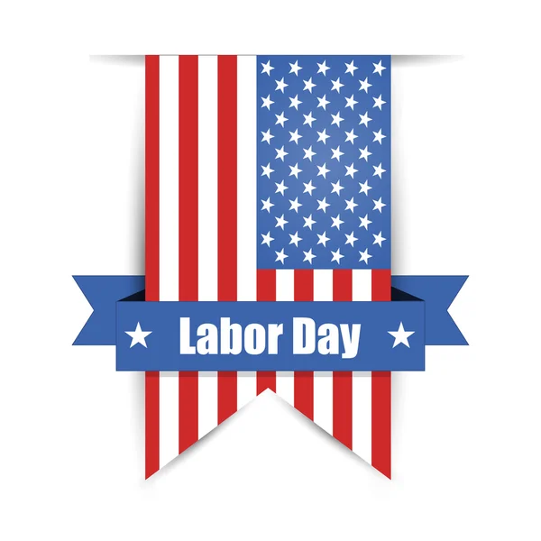 İşçi Bayramı etiketi için Amerika'nın bayrağı — Stok Vektör