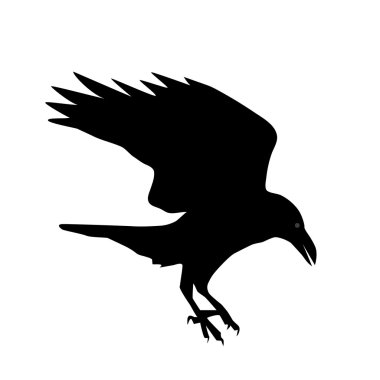 silhouette of a raven clipart