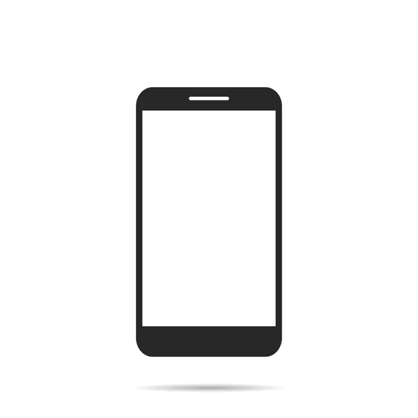Téléphone icône plate avec ombre — Image vectorielle