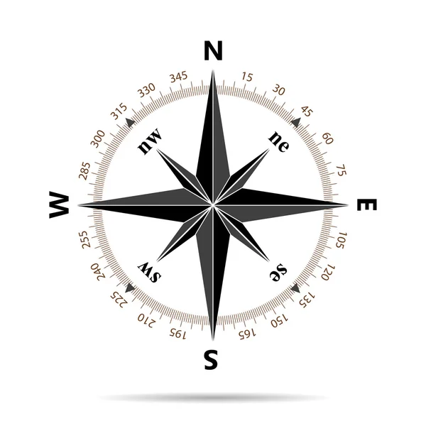 Kompas ikon i fladt design – Stock-vektor