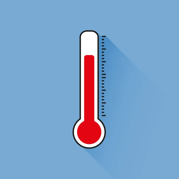 Icône du thermomètre en style plat — Image vectorielle
