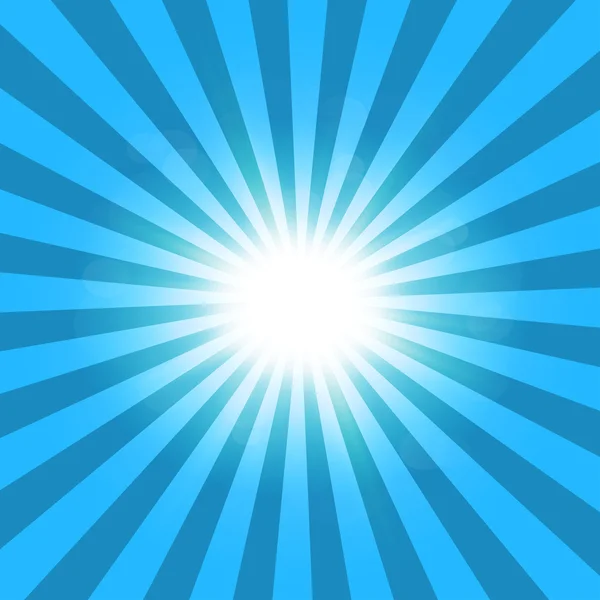 レイ背景の青い太陽 — ストックベクタ