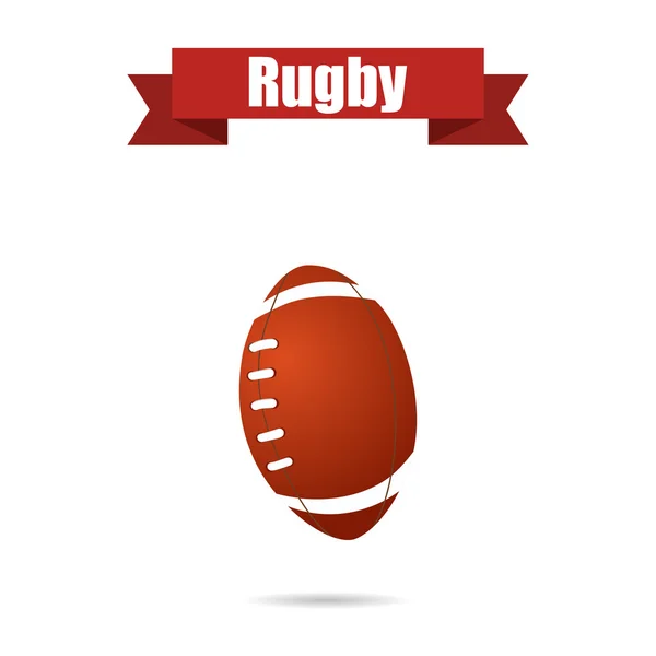 Rugby-Ball mit Schatten — Stockvektor