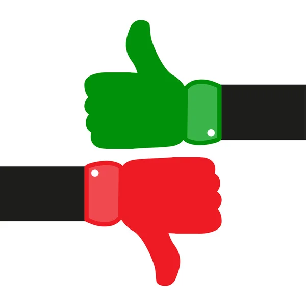 Thumbs up , down hand — Stock Vector