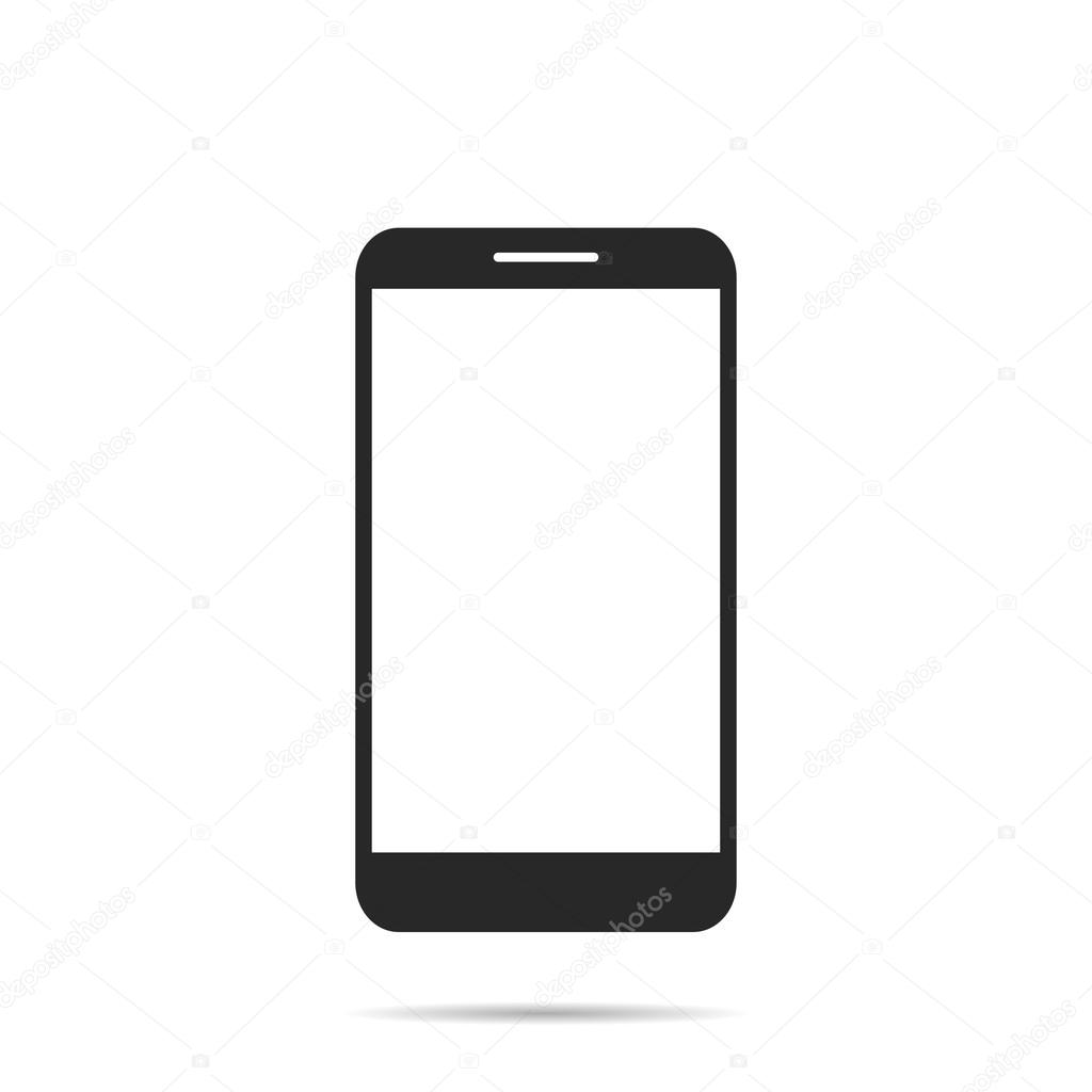 Phone flat icon with shadow