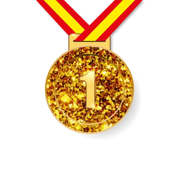 Primer premio medalla de oro — Vector de stock