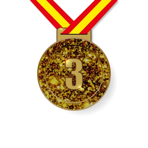 Tercer lugar Medalla de Bronce — Vector de stock