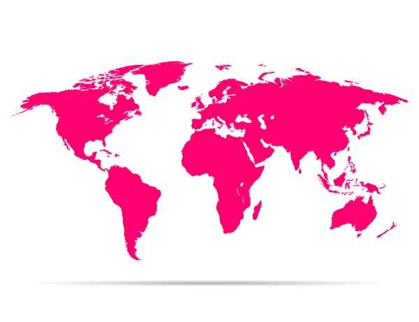 Mapa země růžové se stínem — Stockový vektor