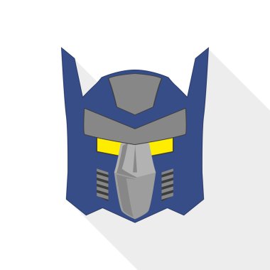 Süper kahraman maske düz tasarım uzun gölge