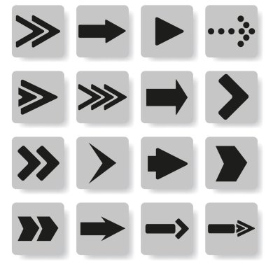 oklar gri bir arka plan üzerinde bir dizi