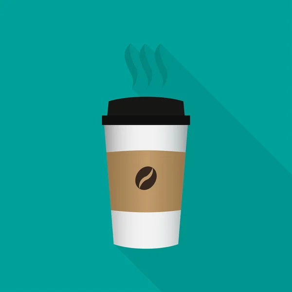 Icono de taza de café desechable con logotipo de frijoles — Vector de stock