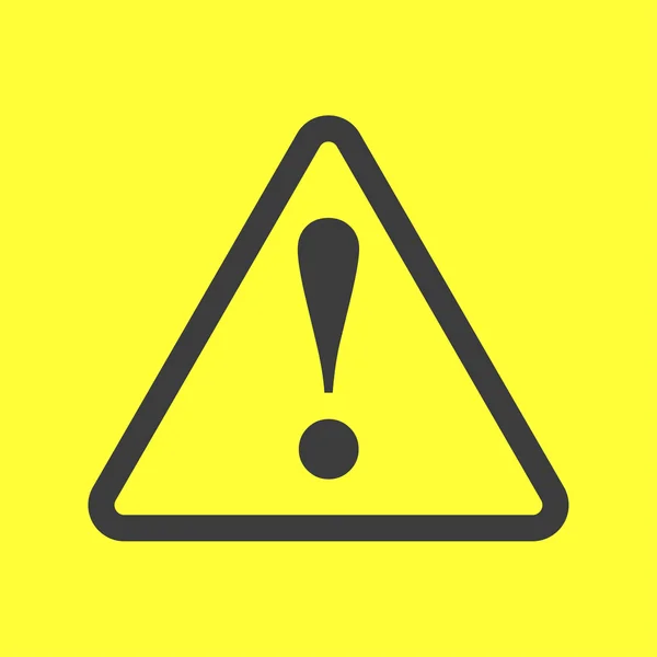 Ausrufezeichen Gefahrenzeichen auf gelbem Hintergrund — Stockvektor