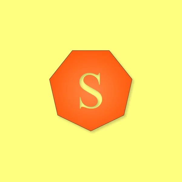 Streszczenie szablon projektu logo litery S. ikona heptagonal znak — Wektor stockowy