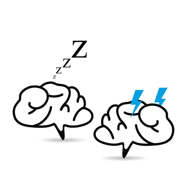 Bataille de cerveaux une seconde pour dormir en colère contre l'ombre — Image vectorielle