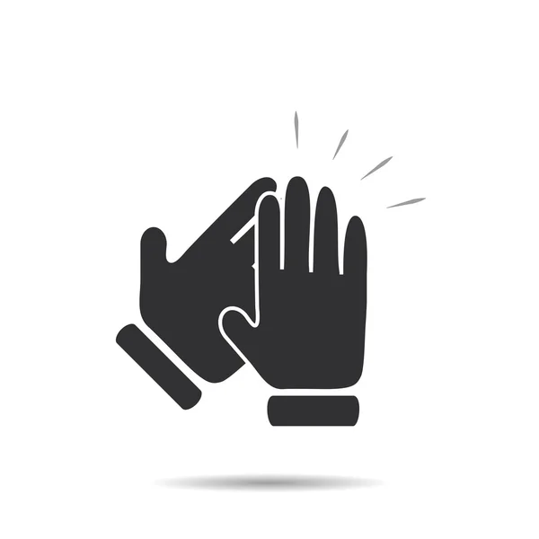 Szimbólum ikon-val árnyék elegáns taps kezek — Stock Vector